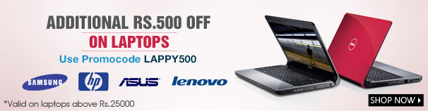 Flat Rs.500 off on Laptops