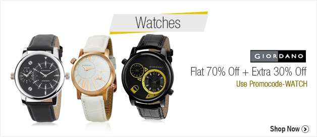 Watches (Flat 70% off + Extra 30% off)