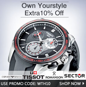 Get extra 10% off on watches