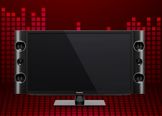 Panasonic tv store with side speakers