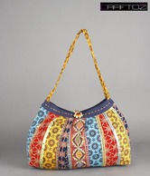 Craftozi Blue & Multi Printed Handbag