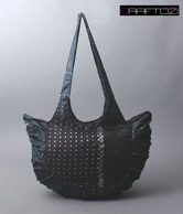 Craftozi Black & Brown Brocade Handbag