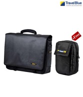 Travel Blue 15.4 inch Office Laptop Bag (4 Pockets) With Free Camera Pouch