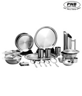 PNB 63 Pcs Stainless Steel Dinner Set With 6 Free Katoris