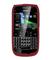 Amzer  Silicone Skin Jelly Case - Maroon Red for Nokia E6-00