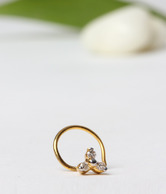 AG 3 stone floral nose ring