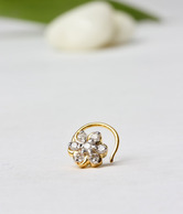 AG Flower 7 Stone Nose Ring