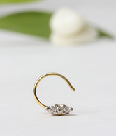 AG 3 stone Line nose ring