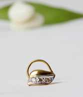 AG 3 stone Leaf Nose Ring