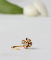 AG 5 stone floral nose ring