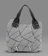 A-maze Black Abstract Stripe Handbag
