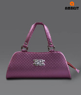 Ambest Metallic Pink Check Clutch