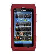 Amzer Silicone Skin Jelly Case - Maroon Red for Nokia N8