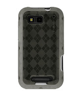 Amzer Luxe Argyle High Gloss TPU Soft Gel Skin Case - Smoke Grey For Motorola DEFY MB525