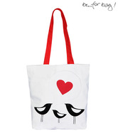 B4Bag! White Bird Heart Canvas Bag