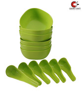 Crown Craft Square Green Soup Bowl Set