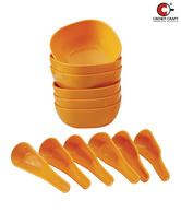 Crown Craft Square Orange Soup Bowl Set