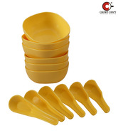 Crown Craft Square Yellow Soup Bowl Set