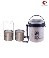 Crown Craft White & Blue 4 Box Tiffin