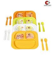 Crown Craft 12 Pieces Kids Partition Plate Set