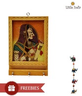 Little India Rajasthani Gemstone Painting Key Holder With A Freebie