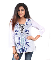 Desigual  Cross String White Top