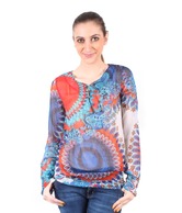 Desigual Blue & Red Top