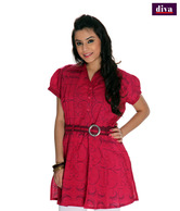 Diva Red Printed Cotton Kurti