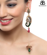 Bansri Multicoloured Peacock Jhumar Earrings (Ef749 Mlt)
