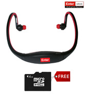 Enter Neckband MP3 Player E-NB3R ( Red) with free Enter 4GB Micro SD Card