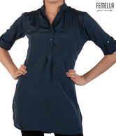 Femella Navy  Boyfriend Shirt