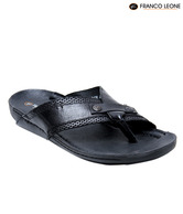Franco Black Casual Slippers (9428-Black)