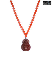 Piebee Red Aventurine Laughing Buddha Pendant Set