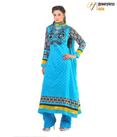 Groovytexx Sea-Blue Unstitched Suit Length