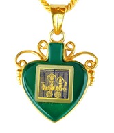 Dijyo Laxmi & Vishnu Sahasranam Heart Green Onyx Pendant