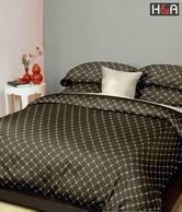 H&A Black Cotton Double Bed Sheet