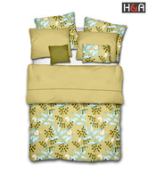 H&A Olive Green Cotton Double Bed Sheet