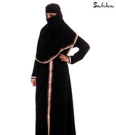 Sabiha Majestic Black Burqa (IQSJSAB0002)