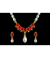 JP Red Stone Pendant Set