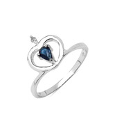 Johareez Genuine Blue Sapphire & White Diamond Ring