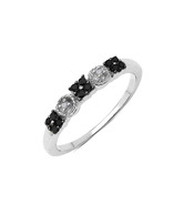 Johareez Genuine Black & White Diamond Ring
