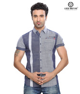 Locomotive Casual Navy Blue Shirt