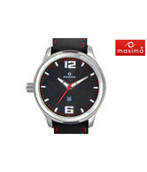 Maxima Black Belt n Dial Watch