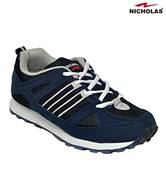 Nicholas Robust Navy Blue & Black Sports Shoes