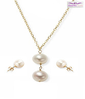 Niharikaa Double Pearl Drop Set