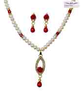 Niharikaa Oval Drop Pearl Set