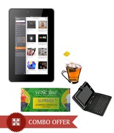 Combo OfVOX 7 Inch Dual Sim Calling Slim Tablet V102 & Lather Case Keyboard