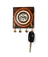 ExclusiveLane Wooden Warli Key Holder With Terracotta Hand-painted Tile