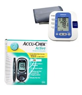Diabetic Free Combo Accu Chek Glucose Monitor & Omron 7203 BP Monitor