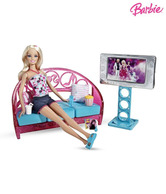 Barbie Movies To Munchies Living Room With Doll